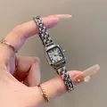 Elegant GUOU silver bracelet watch with square dial and classic Roman numerals - Silver