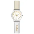 GCCLIYO vintage unisex waterproof quartz watch with beige nylon strap and panda dial detail - Dark Yellow Light Yellow White Silver Frame