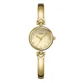 GEDI elegant gold-tone women's quartz watch featuring a sleek minimalist bangle band - Gold Case Light Gold Dial Gold Band