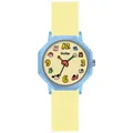 GCCLIYO colorful dopamine quartz watch for students with cute cartoon dial and yellow strap - Cartoon Quartz Watch (2354) / Yellow Strap Light Yellow Blue Frame