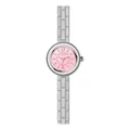Elegante SKHL Vintage Damenuhr mit silbernem Armband und rosa Glitzer-Sandzifferblatt - Silberrosa