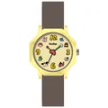 Gccliyo student quartz watch with a brown strap and cute cartoon character dial design - Cartoon Quartz Watch (2354) / Gray Strap Yellow Frame