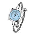 GEDI women's quartz bracelet watch featuring a blue dial and silver metal cable band - Blue Dial (62038) / Silver & Blue