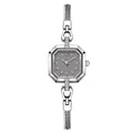 GEDI elegant silver bracelet watch with grey octagonal dial and crystal accents embellishment - One Size / Silver Case Grey Dial Silver Strap
