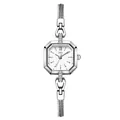 GEDI elegant women's bracelet watch with silver octagonal case and woven strap - One Size / Silver Case White Dial Silver Band