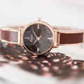 Elegant Kimio women's watch featuring a starry sky dial and rose gold metal strap - Rose Gold Brown