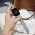 Minimalist GUOU square women's quartz watch featuring a grey silicone strap and black dial - Black Gun Frame (8162 Silicone Strap) / Gray