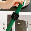 Elegant TICTOC square fashion watch featuring a dark green silicone strap for women - Green / Black Frame
