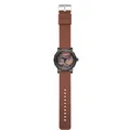 Reloj de hombre elegante con esfera de lava texturizada y correa de silicona marrón - Estilo de Textura de Lava Marrón (AT-S0028) / Correa Marrón Caja Gunmetal