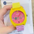 Reloj deportivo Gociliyo de colores vibrantes para mujeres y estudiantes, estilo pop - Amarillo Y Rosa (Correa de Silicona)