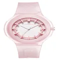 Minimalist Panmila pink translucent silicone strap quartz watch for women style - Pink Strap White (Scales)
