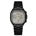 GUOU Luxus-Quarzuhr im Quadrat-Design mit schwarzem Edelstahlband und silbernem Zifferblatt - Gunmetal Grau
