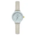 GEDI minimalist women's quartz watch featuring light blue dial and beige leather strap - Off-White Strap Grey Dial