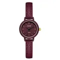 Elegant GEDI minimalist burgundy textured leather strap quartz wrist watch for women - Burgundy Strap Burgundy Dial