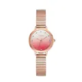 Eavanlin women's quartz watch with pink gradient glitter dial and rose gold band - Rose Gold Pink