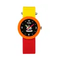 Colorful Gccliyo silicone watch featuring cartoon cake dial and vibrant color block strap - Yellow and Red with Black and Orange Frame (Cake Pattern)
