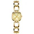 Elegant GEDI golden square dial bracelet watch with chain link strap for women - Gold