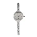 Elegant silver GUOU minimalist ladies quartz watch with a delicate metal link strap - Silver Gray