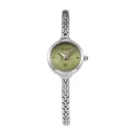 GUOU elegant minimalist women's quartz watch with olive green dial and silver chain strap - Silver Green