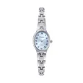 Elegante orologio a bracciale in argento da donna con quadrante ovale azzurro - Argento & Blu
