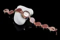 Orologio da donna alla moda con maglie color caffè e una elegante finitura oro rosa - Caffè
