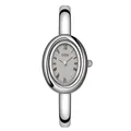 GEDI elegant silver oval bracelet watch with vintage Roman numeral dial for women - Silver Case Gray Dial Silver Band