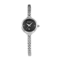 Orologio al quarzo GUOU da donna, quadrante nero piccolo e cinturino argento - Argento Nero