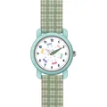 Reloj impermeable para niños con correa de silicona de rejilla en color verde menta - Correa Verde Marco Blanco Verde (Correa de Silicona)
