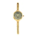 Elegante orologio al quarzo GUOU da donna con cinturino dorato e quadrante verde oliva - Oro Verde