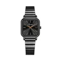 Eavanlin elegant women's watch featuring square black dial and metallic link strap - Square Dial Metal Strap (1903) / Dial Diameter 31mm / Gun Black Large