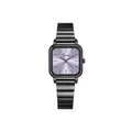 Elegant Eavanlin women's watch with square purple dial and black metal strap - Purple Sunburst Square Dial (1903) / Dial Diameter 25mm / Gun Purple Small