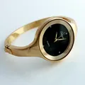 Elegante orologio da polso a quartz dorato da donna con quadrante nero minimalista - Oro Nero