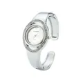 Vista laterale dell'orologio rigido CANSNOW argento con lunetta con cristalli - Argento