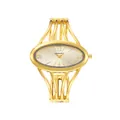 Dettaglio dell'orologio da donna a bracciale dorato con quadrante marquise Ogyawatch - Design Ovale / Oro (Quadrante Ovale Nero)