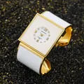 Elegante orologio a bracciale ogyawatch al quarzo bianco e oro con quadrante dettagliato - Oro Bianco