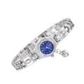 Orologio elegante da donna a bracciale argento con quadrante ottagonale blu - Argento Blu Scuro-Numeri Parziali