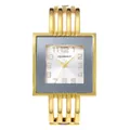 Dettaglio dell'orologio a bracciale quadrato dorato Ogyawatch con design traforato - Stile Quadrato / Oro (Quadrante Quadrato Bianco Argento)