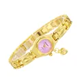 Orologio a bracciale da donna dorato con quadrante rosa e ciondolo a cuore. - Oro Viola-Numeri Parziali