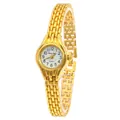 Elegante orologio da polso al quarzo dorato da donna con quadrante bianco rotondo minimalista - Oro Bianco