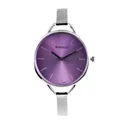 Orologio da donna elegante con quadrante viola e cinturino in maglia d'argento - Viola