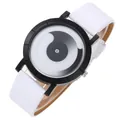 Orologio concettuale minimalista con cinturino bianco e quadrante vortice - Bianco