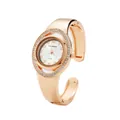 Elegante orologio a bracciale CANSNOW oro rosa da donna con lunetta in cristallo e quadrante bianco - Oro rosa