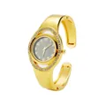 Elegante orologio a bracciale dorato CANSNOW con lunetta in cristalli e quadrante grigio - Oro Nero