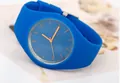 Fashionable Geneva ultra-thin silicone quartz watch in vibrant blue for students and children - Sapphire Blue
