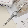 Elegant silver women's bracelet watch fully adorned with sparkly rhinestones - Silver