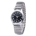Elegant Xapwv fashion quartz watch featuring a silver steel expansion band and black dial - Female Style / Silver Black