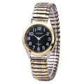 Montre xapwv décontractée pour seniors avec grands chiffres arabes et bracelet élastique - Femme Bicolore Or Noir