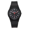 Close-up detail of a black silicone waterproof quartz watch with white numeric dial. - White 24H Digital Style (SR203)