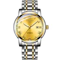 Montre automatique Kimsdun pour homme avec cadran doré et bracelet en acier bicolore - Cadran Or Bicolore (K-1891A) / Bracelet en acier