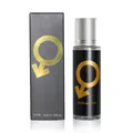 Long-lasting men's rollerball perfume 10ml in black packaging with gold male symbol - Tempt Him Rollerball Perfume 10ml